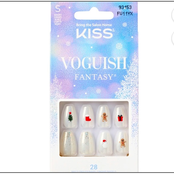*FINAL Price* KISS Voguish Fantasy, Holiday Press on Nails, Short 28 Count NIB - Picture 1 of 3